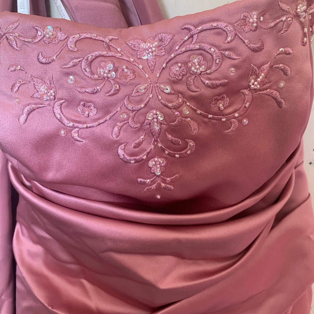 David's Bridal Dusty Rose Maxi Dress - Picture 2 of 3
